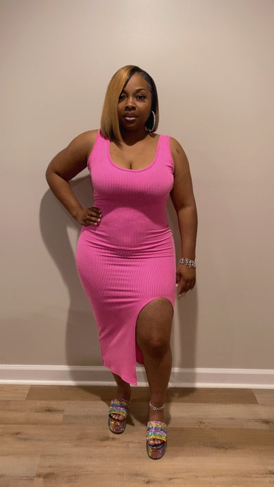 Spring It Dress (Fuchsia)