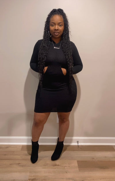 Hoodie Chill Dress (Black)