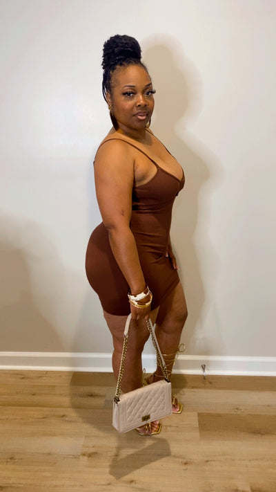 Vee Cami Dress (Chocolate)
