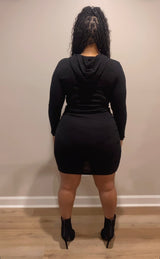 Hoodie Chill Dress (Black)