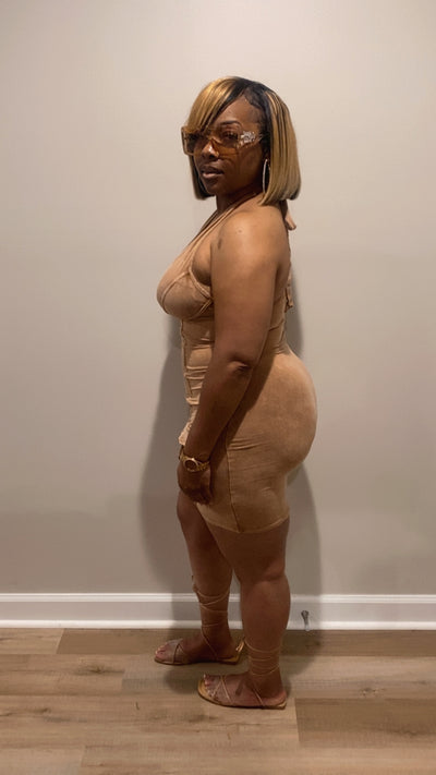 Cargo Halter Dress (Sand)