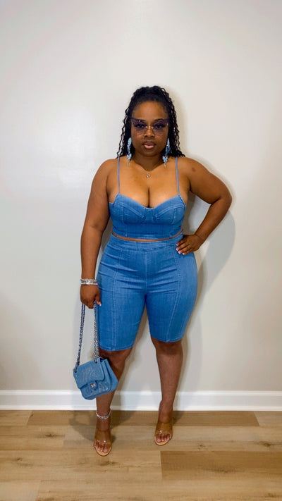 Denim Babe Set (Med Denim)