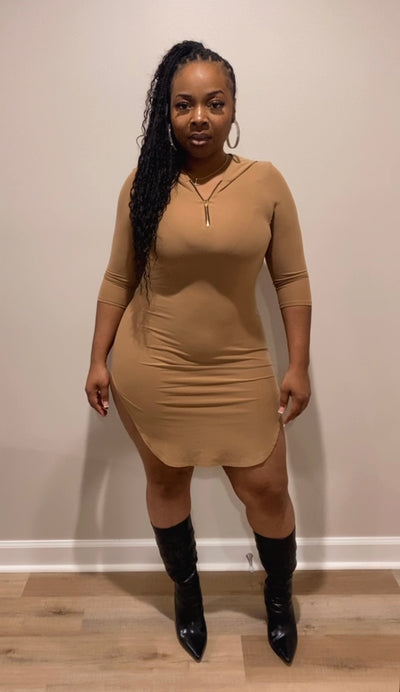 So Hoodie Dress (Mocha)