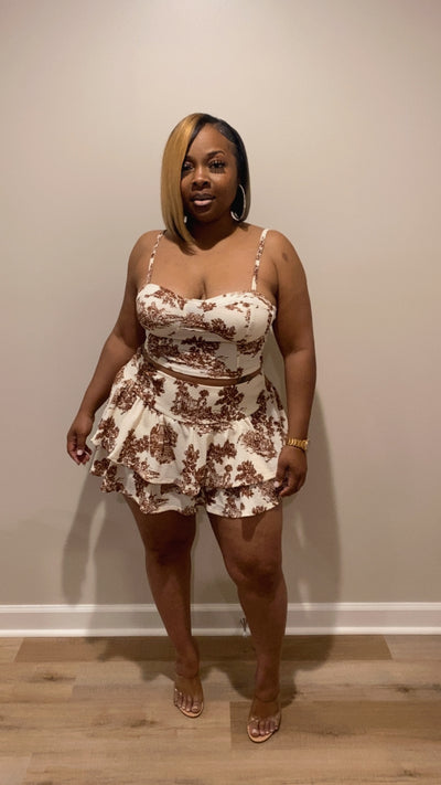 Lotus Skirt Set (Brown)