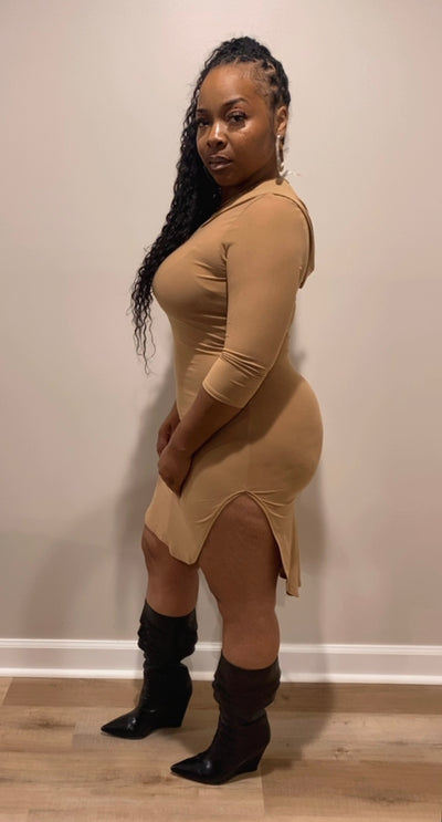 So Hoodie Dress (Mocha)