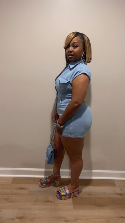 Risky Denim Romper