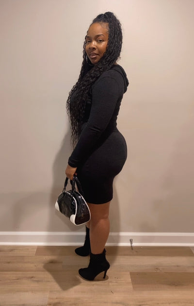 Hoodie Chill Dress (Black)