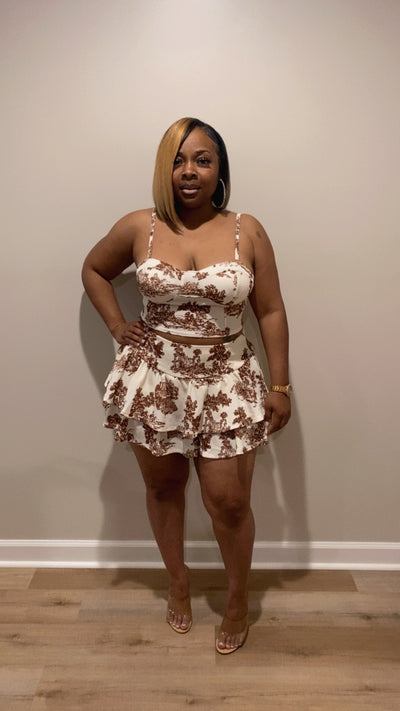 Lotus Skirt Set (Brown)