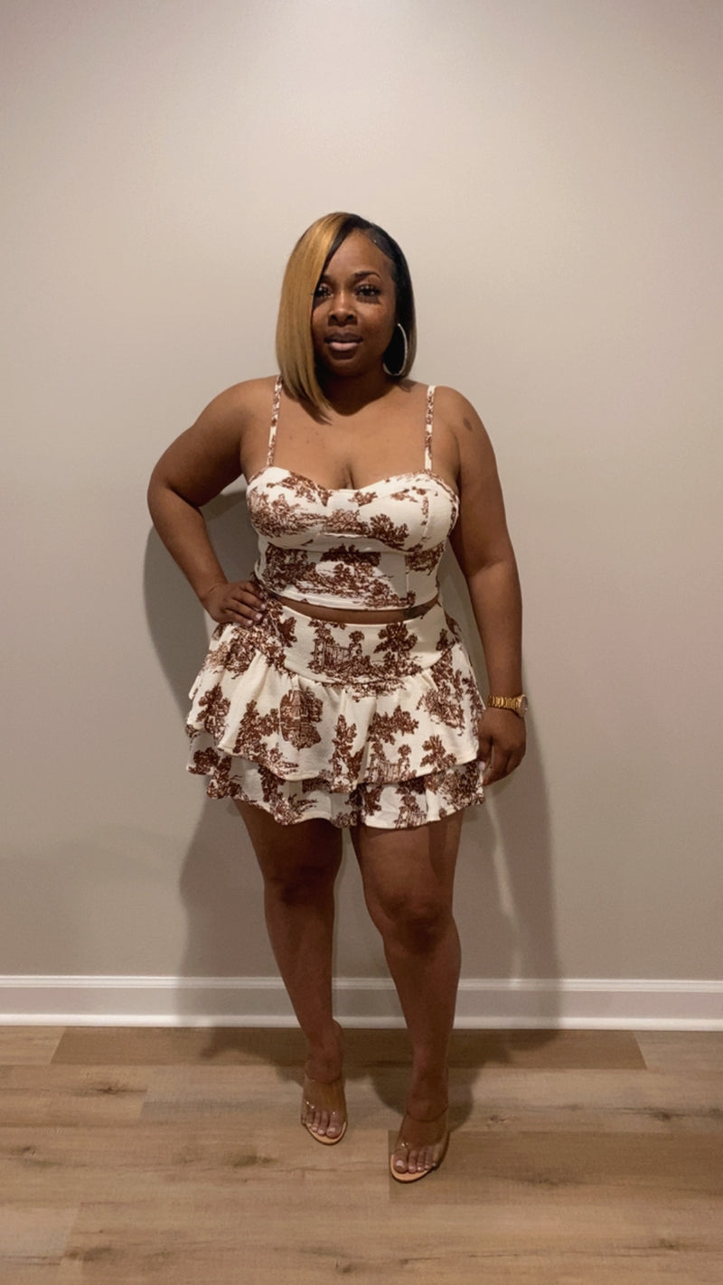 Lotus Skirt Set (Brown)