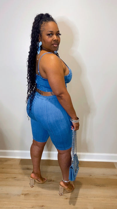 Denim Babe Set (Med Denim)