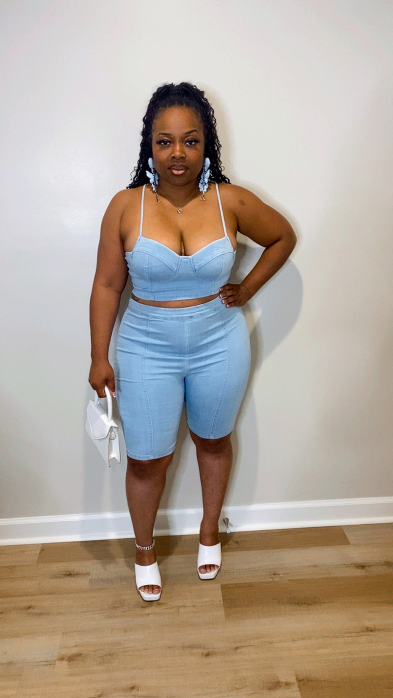 Denim Babe Set (LT Denim)