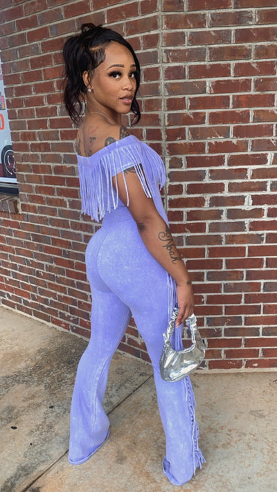 Frisky Fringe Jumpsuit (Lilac)