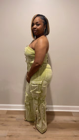 Cargo Tube Jumpsuit (Sage)
