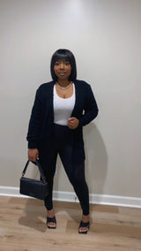 Comfy Cardigan Set (Black)