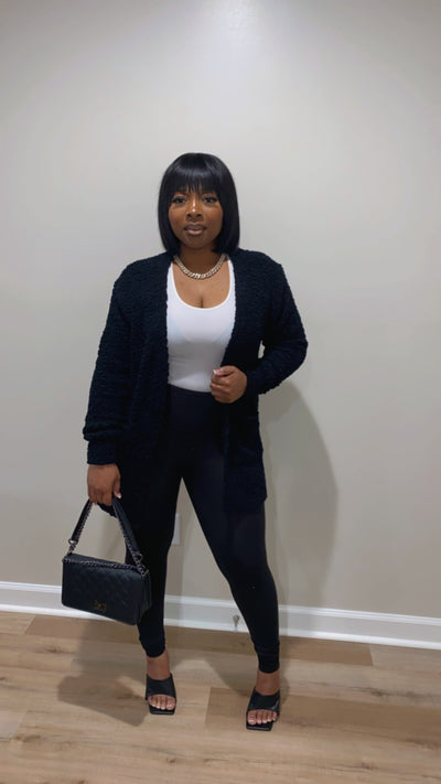 Comfy Cardigan Set (Black)