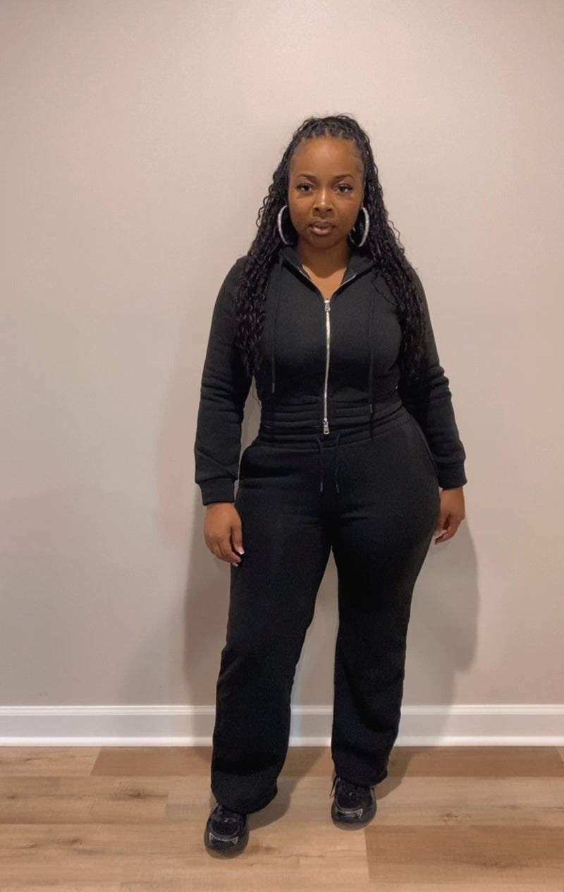 So Hood Jogger Set (Black)