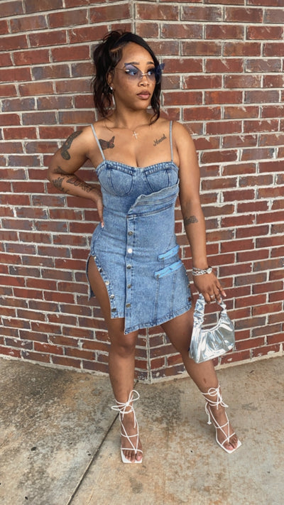 Denim Split Dress