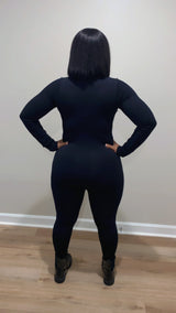 Zip Fitted Jumpsuit (Black)