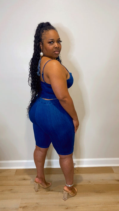 Denim Babe Set (Dark Denim)