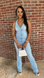 Denim Halter Jumpsuit