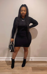 Hoodie Chill Dress (Black)