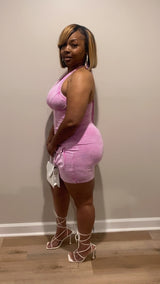 Cargo Halter Dress (Pink)