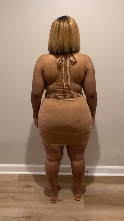 Cargo Halter Dress (Sand)