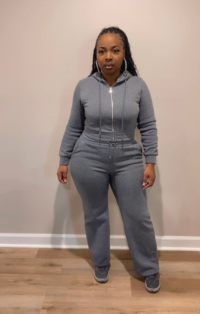 So Hood Jogger Set (Gray)