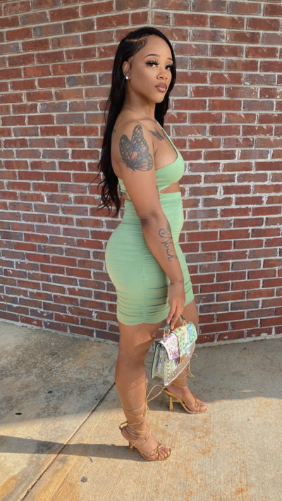 Baddie Body Dress (Basil)