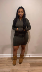 Hoodie Chill Dress (Olive)