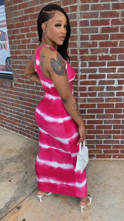 Tie Dye Maxi (Fuchsia)