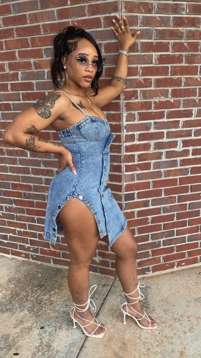 Denim Split Dress
