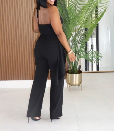 Halter Ruffled Set (Black)