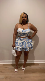 Lotus Skirt Set (Blue)