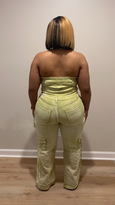 Cargo Tube Jumpsuit (Sage)