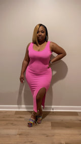Spring It Dress (Fuchsia)