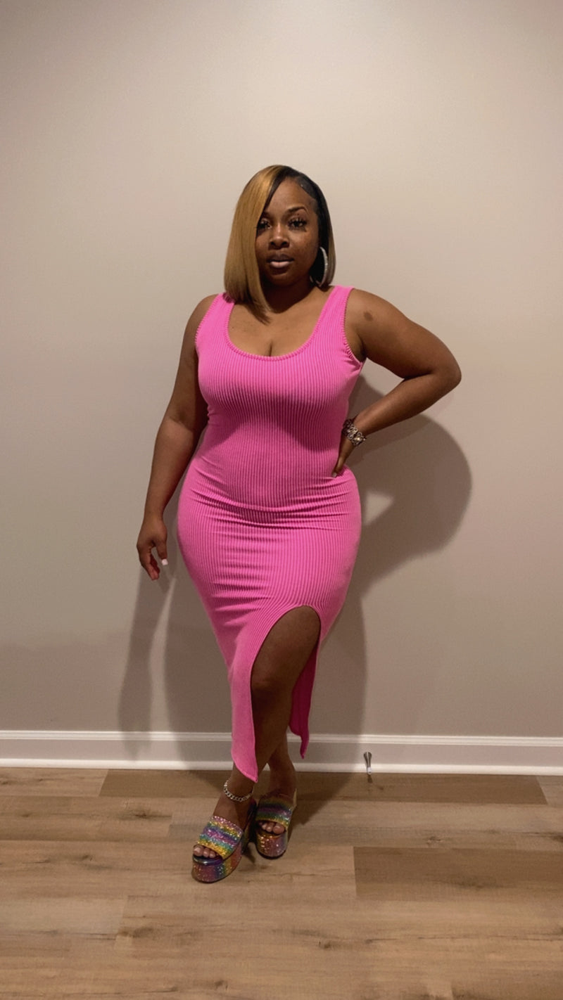 Spring It Dress (Fuchsia)