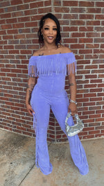 Frisky Fringe Jumpsuit (Lilac)