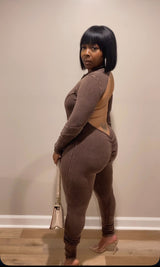 Open Back Jumpsuit (Espresso)