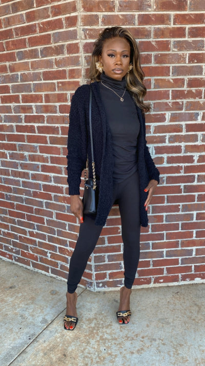 Cozy Cardigan Set (Black)