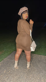 Ruched Body Dress (Coffee)