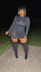 Ruched Body Dress (Black)
