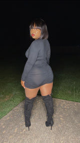Ruched Body Dress (Black)