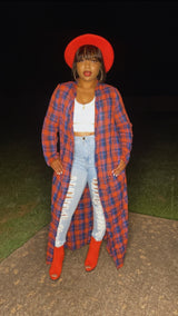 Color Me Plaid Cardigan (Red)