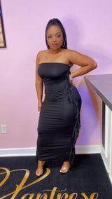 Frisky Fringe Dress (Black)