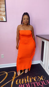 Frisky Fringe Dress (Orange)
