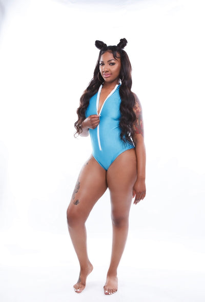Zip Blue Swimsuit