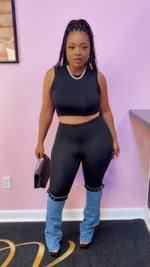 Denim Flare Leggings