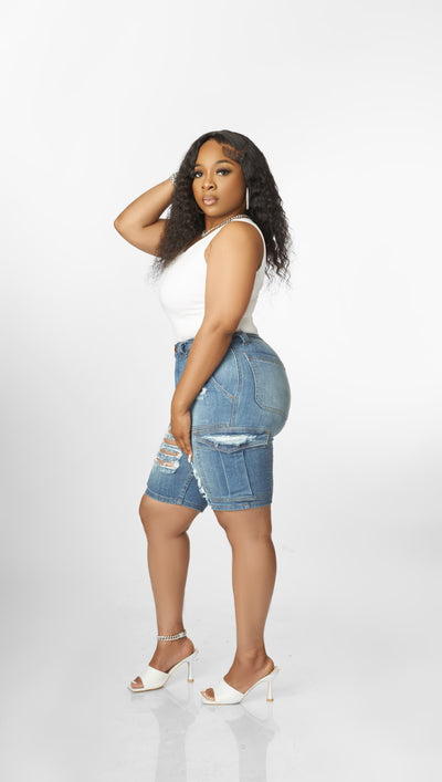 Distress Bermuda Shorts