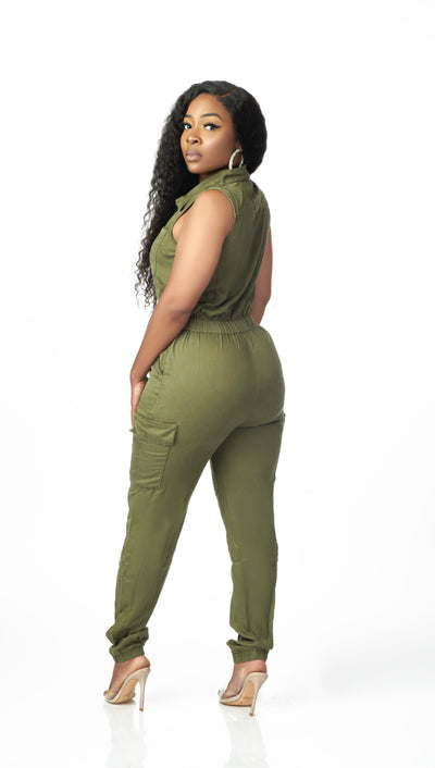 Cargo Flyy Jumpsuit (Olive)